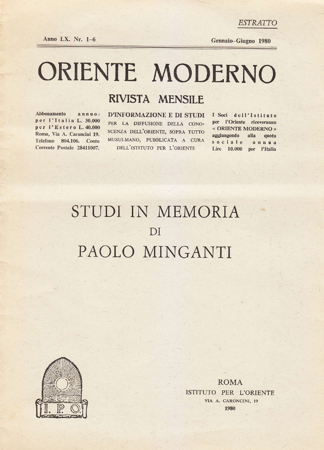 Maria Amalia De Luca, Le lettere di Gibràn a Mayy Ziyàdah, "Oriente Moderno", LX, 1980